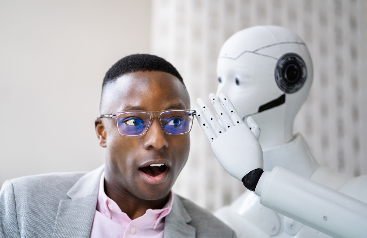 AI Robot Whispering scholarships secrets To a Man